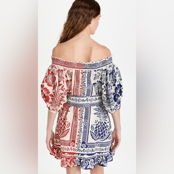 Farm Rio Mixed Pineapple Garden Mini Dress - Red & Blue - Picture 2 of 10